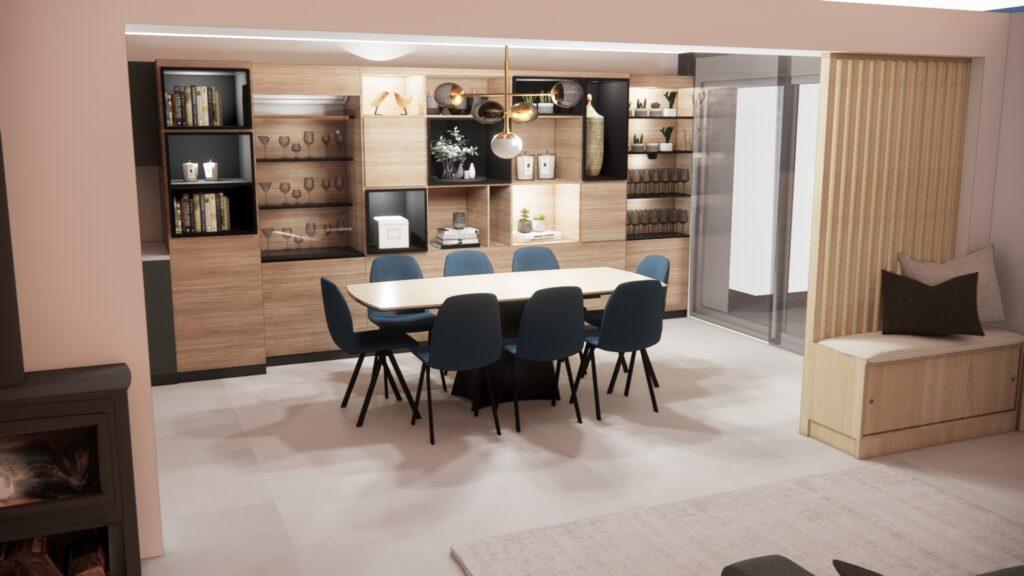 Meuble sur mesure pour salle à manger